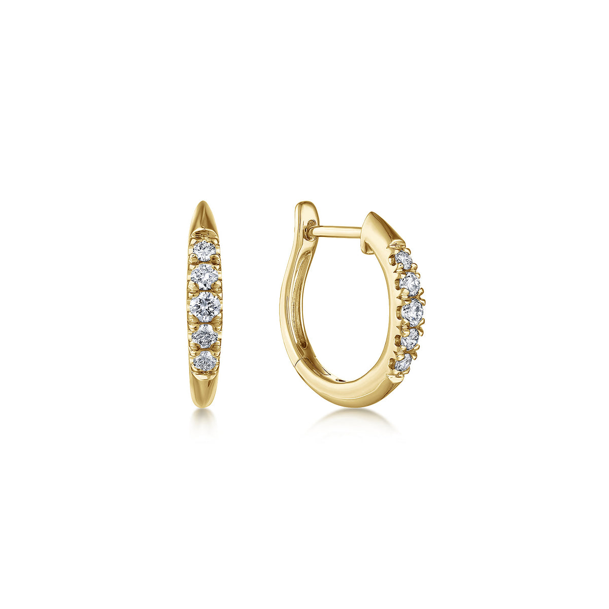 Gabriel & Co. 14K Yellow Gold Diamond Huggie Earrings 15mm