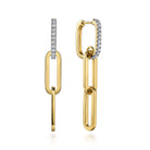 Gabriel & Co. 14K Yellow Gold Diamond Link Hollow Chain Drop Earrings