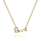 Gabriel & Co. 14K Yellow Gold Diamond Love Pendant Necklace