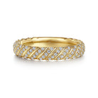 Gabriel & Co. 14K Yellow Gold Diamond Rope Stackable Ladies Ring