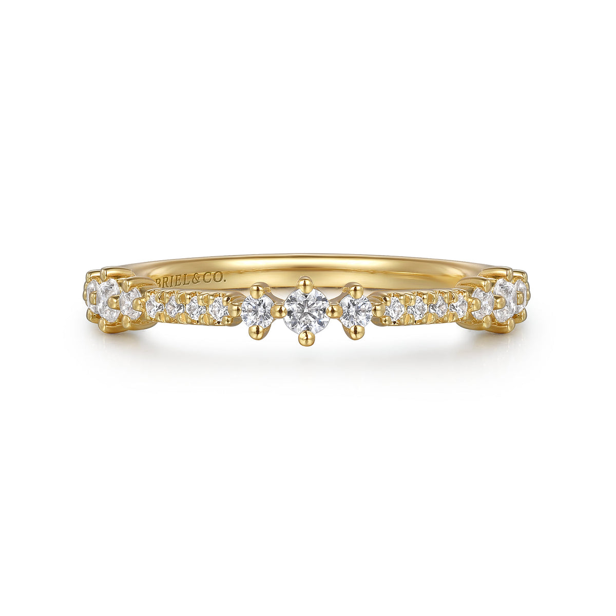 Gabriel & Co. 14K Yellow Gold Diamond Stackable Ring 0.24ct