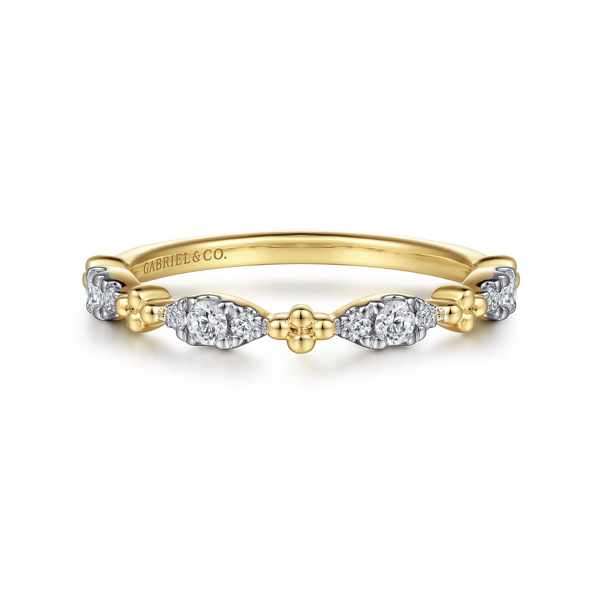 Gabriel & Co. 14K Yellow Gold Diamond Stackable Ring 0 2ct Bujukan