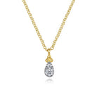 Gabriel & Co. 14K Yellow Gold Diamond Teardrop Pendant Necklace Bujukan
