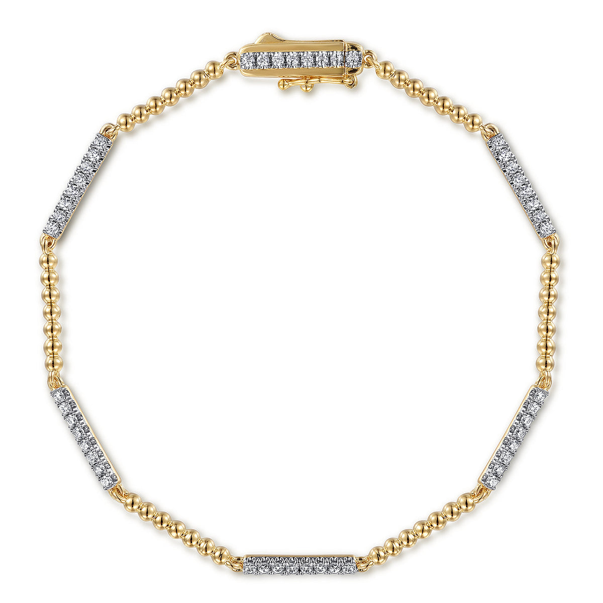 Gabriel & Co. 14K Yellow Gold Diamond Tennis Bracelet Bujukan