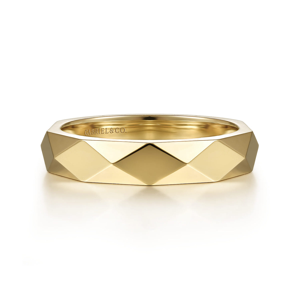 Gabriel & Co. 14K Yellow Gold Faceted Stackable Cigar Band