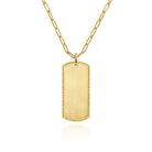 Gabriel & Co. 14K Yellow Gold ID Dog Tag Pendant Hollow Chain Necklace