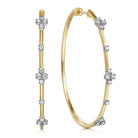 Gabriel & Co. 14K Yellow Gold Prong Set 50mm Round Classic Diamond Hoop Earrings