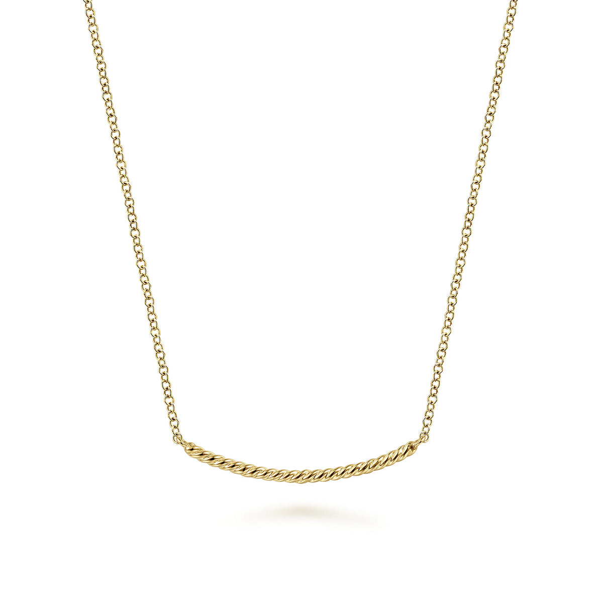 Gabriel & Co. 14K Yellow Gold Twisted Rope Curved Bar Necklace