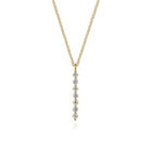 Gabriel & Co. 14K Yellow Gold White Sapphire Bar Necklace