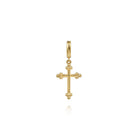 Gabriel & Co. 14K Yellow Plain Gold Bujukan Cross Charm Pendant with Detachable Bail