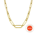 Gabriel & Co. 17 inch 14K Yellow Casted Gold Bujukan Ball Link and Hollow Paperclip Link Chain Necklace