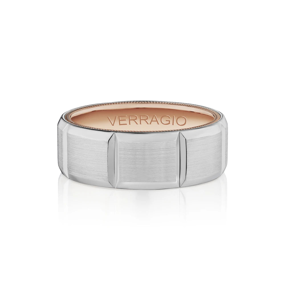 Verragio VW-8106 14k white and rose gold diamond wedding band