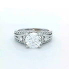 Simon G 18k White Gold Round Diamond Engagement Ring, NR502