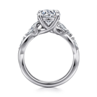 Gabriel & Co. Floral Nouveau 14k White Gold Diamond Engagement Semi-Mount