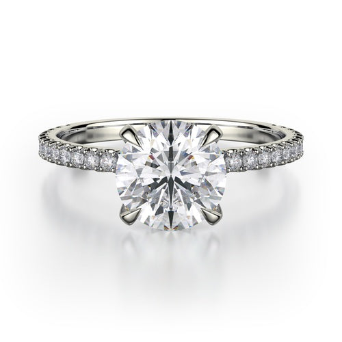 Michael M R706-1.5 Crown Hidden Halo Engagement Ring