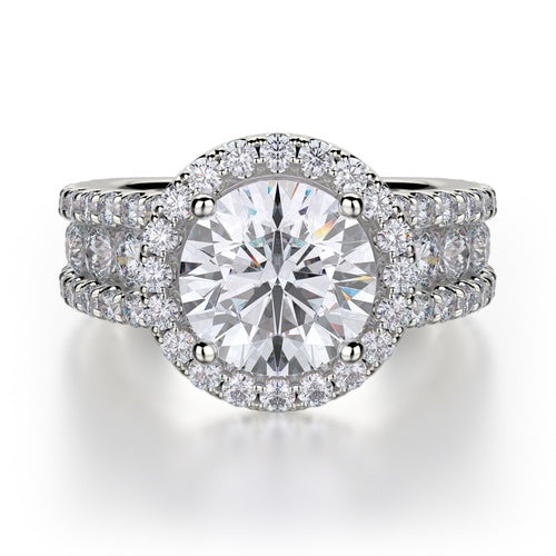 Michael M Europa R396-2 Halo Engagement Ring Semi-Mount
