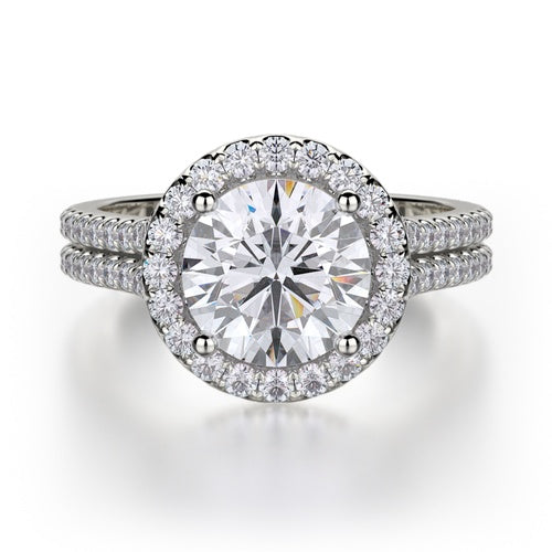 Michael M R456-2 Europa Halo Engagement Ring