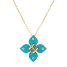 Roberto Coin Venetian Princess Diamond and Turquoise Enamel Pendant Necklace 8883725AY17XT