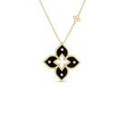Roberto Coin Venetian Princess Diamond and Black Flower Pendant Necklace 7773852AY17X