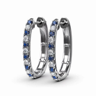 Alternating Sapphire and Diamond Hoop Earrings by Fana (ER1763S)