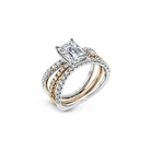Simon G LR1083-EM Wedding Set in 18k White and Rose Gold with Diamonds