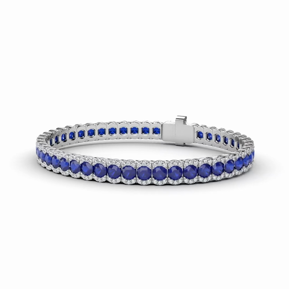 Brilliant in Blue Sapphire and Diamond Bracelet by Fana (B1550S)