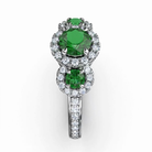 Dazzling Three Stone Emerald And Diamond Ring by Fana (R1357E)