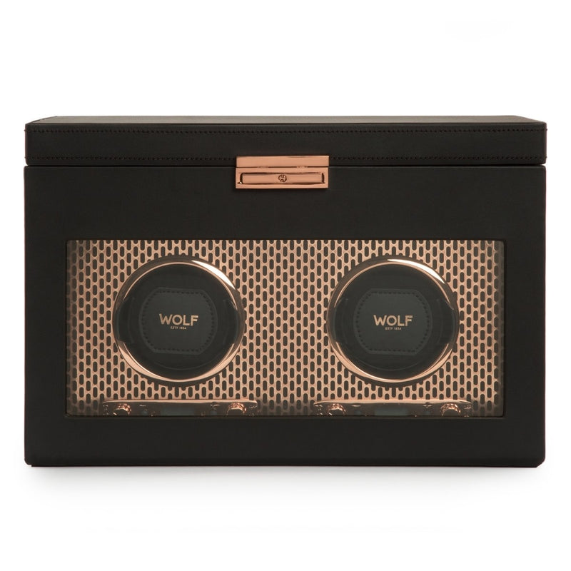 WOLF Axis Double Watch Winder with Storage