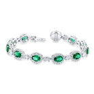 Uneek Platinum Oval Emerald Halo Bracelet BR3000OVU