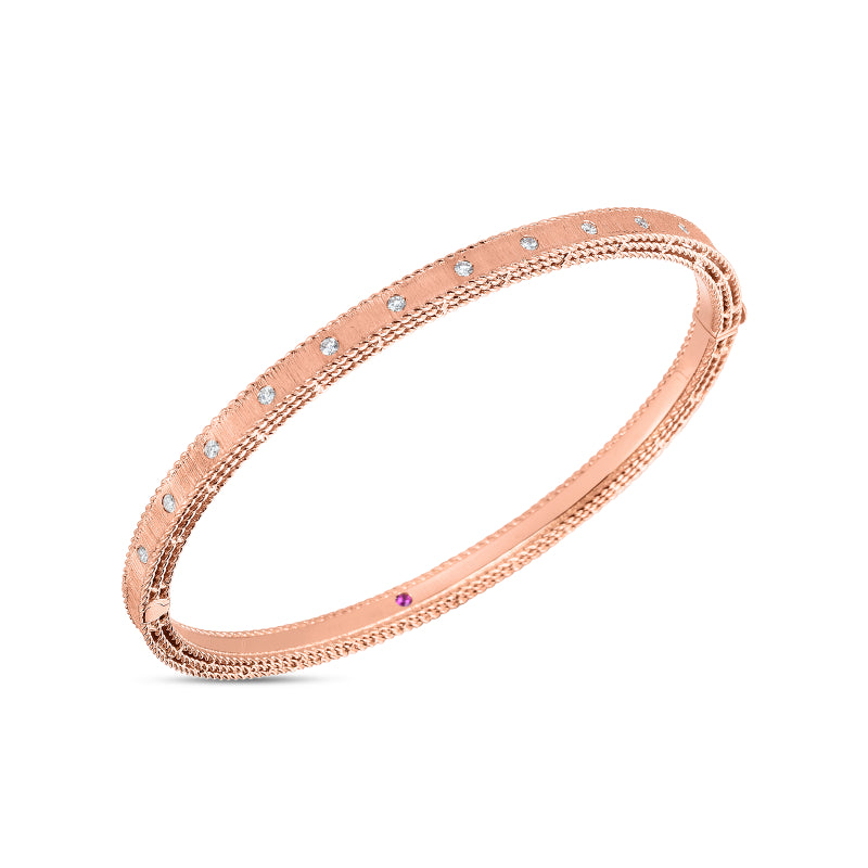 Roberto Coin 18K Gold Princess Bangle With Diamonds - 18K Rose Gold
