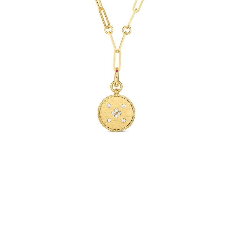 Roberto Coin 18K Venetian Princess Satin Finish Small Medallion On A Paper-Clip Chain
