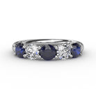 Chunky Sapphire and Diamond Shared Prong Anniversary Band by Fana (W6207S)