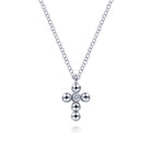 Gabriel & Co. 925 Sterling Silver Beaded Diamond Cross Necklace Bujukan