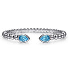 Gabriel & Co. 925 Sterling Silver Blue Topaz Open Bangle Bracelet Bujukan