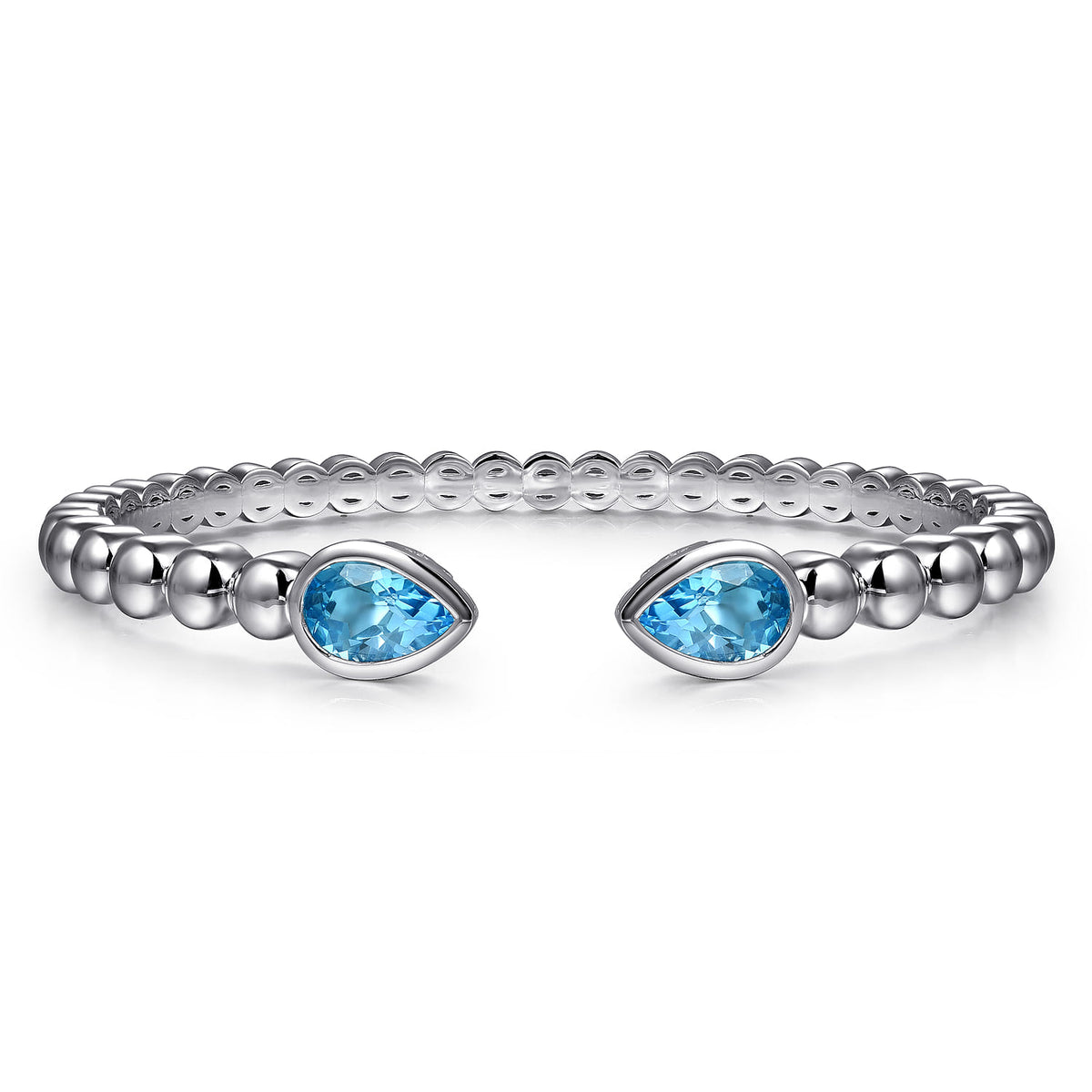 Gabriel & Co. 925 Sterling Silver Blue Topaz Open Bangle Bracelet Bujukan