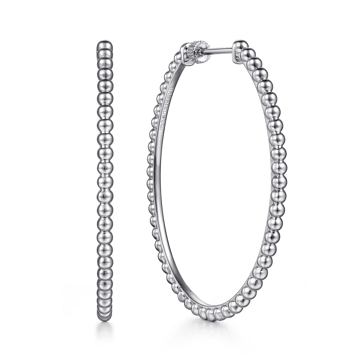 Gabriel & Co. 925 Sterling Silver Bujukan Oval Classic 50mm Hoop Earrings