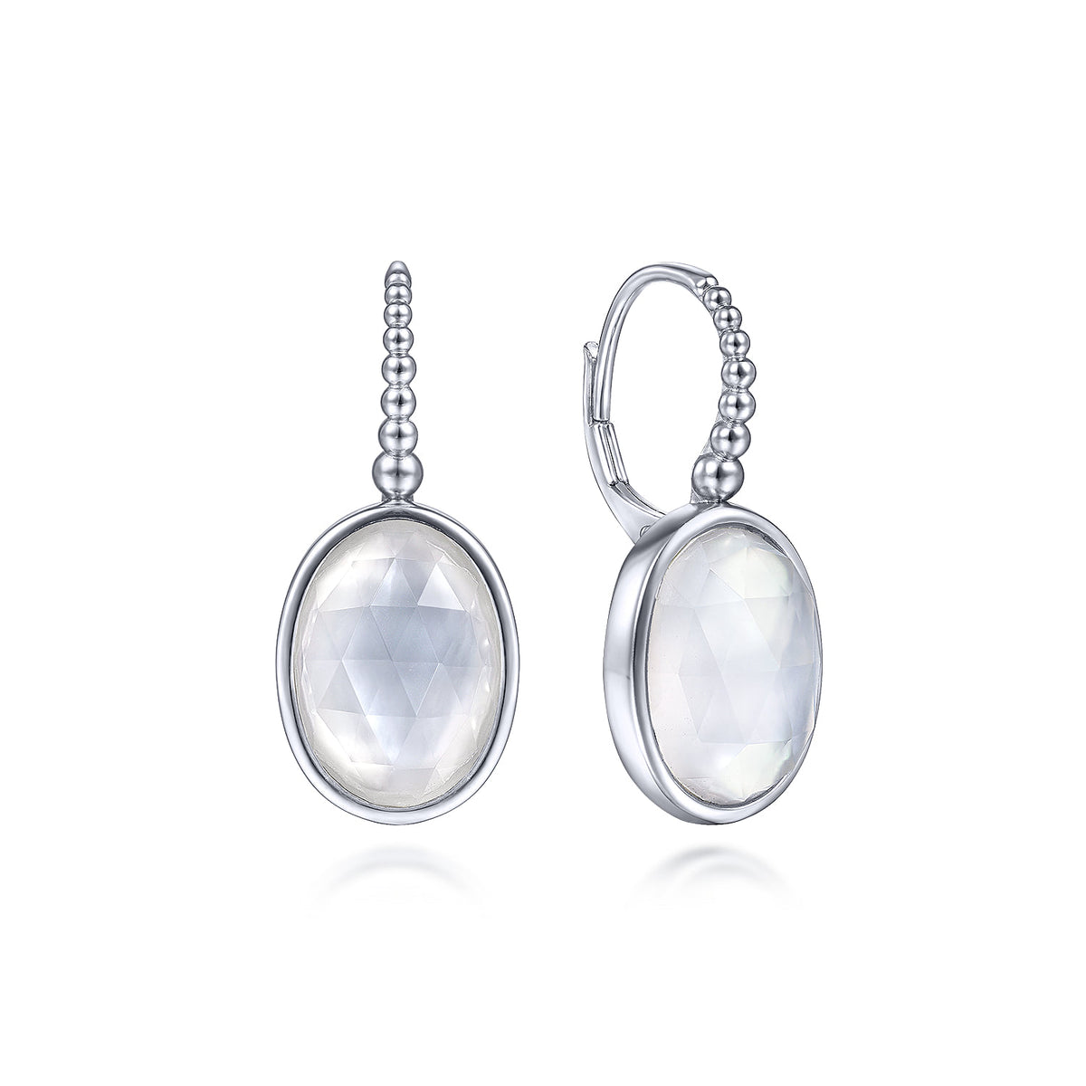 Gabriel & Co. 925 Sterling Silver Bujukan Rock Crystal and White MOP Drop Earrings