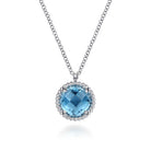 Gabriel & Co. 925 Sterling Silver Bujukan Swiss Blue Topaz Pendant Necklace