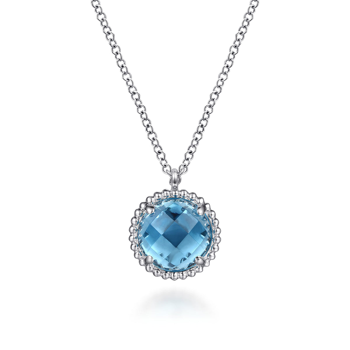 Gabriel & Co. 925 Sterling Silver Bujukan Swiss Blue Topaz Pendant Necklace