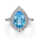 Gabriel & Co. Sterling Silver Bujukan Swiss Blue Topaz Ring LR52274SVJBT