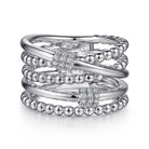 Gabriel & Co. Sterling Silver Bujukan White Sapphire Criss Cross Ring LR52137SVJWS