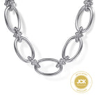 Gabriel & Co. 925 Sterling Silver Oval Link Chain Necklace with Bujukan Connectors