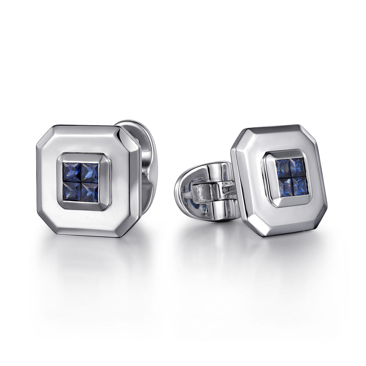 Gabriel & Co. Square Sapphire Cufflinks CL38SVJSA