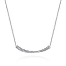 Gabriel & Co. 925 Sterling Silver White Sapphire Bujukan Bar Necklace