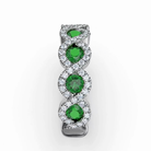 Hold Me Close Emerald and Diamond Twist Ring by Fana (R1540E)