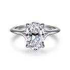 Gabriel & Co. 14k White Gold Split Shank Oval Diamond Engagement Ring, ER16734O8W44JJ
