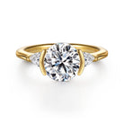 Gabriel & Co. 14k Yellow Gold Round Three Stone Diamond Engagement Ring, ER16685R8Y44JJ