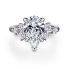 Gabriel & Co. 14k White Gold Pear Shape Diamond Engagement Ring, ER16684P12W44JJ