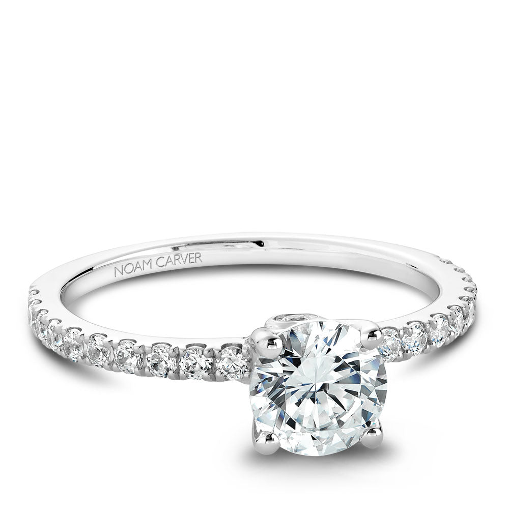 Noam Carver Engagement Ring White 14k Gold With 22 RD TCW 0.31ct