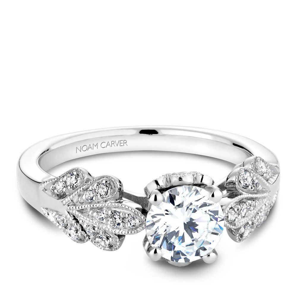 Noam Carver Engagement Ring White 14k Gold With 34 RD TCW 0.20ct